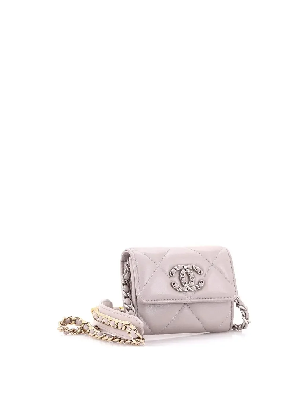 Chanel 19 Card Holder On Chain Quilted #342440C20B